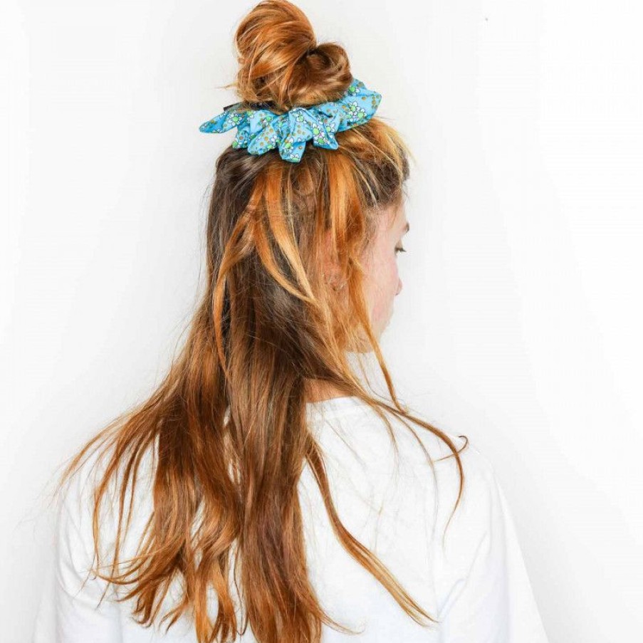 Accessori MELIDÉ | Rouche Per Capelli Azzurro Fiori