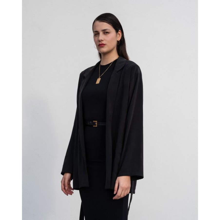 Abbigliamento MELIDÉ | Kimono Jacket Cupro Nero