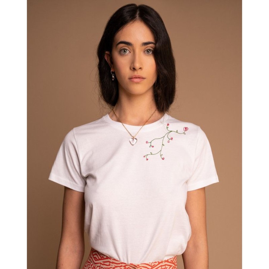 Abbigliamento MELIDÉ Tshirt Ricamate | The Roseto