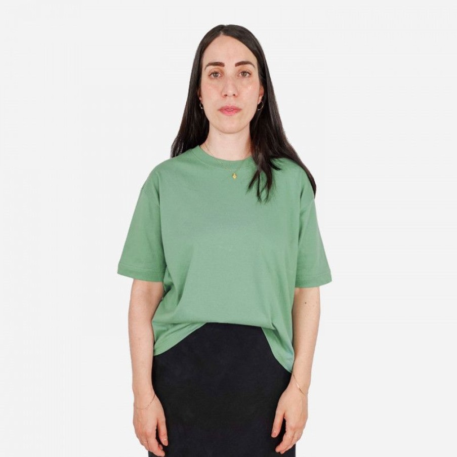 Abbigliamento MELIDÉ Tshirt Semplici | The Oversize Crop - Verde Salvia