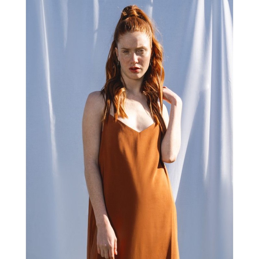 Abbigliamento MELIDÉ | Slip Dress Lungo Terracotta